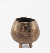 Antique Fish Handled Metal Vase